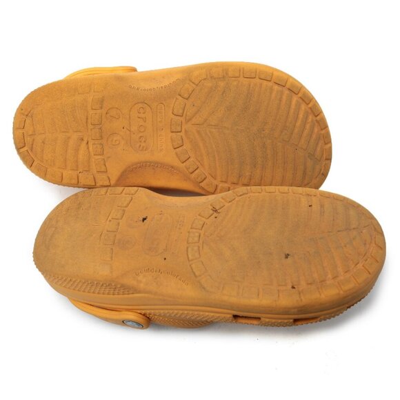 CROCS Clogs & Charms Mustard Yellow Gardening Outdoors Casual Hello Kitty Pooh - Picture 9 of 12